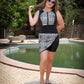 black and white short set
